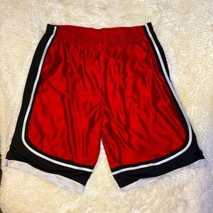 Swish Men's Red and Black basketball Shorts large no liner 10” inseam